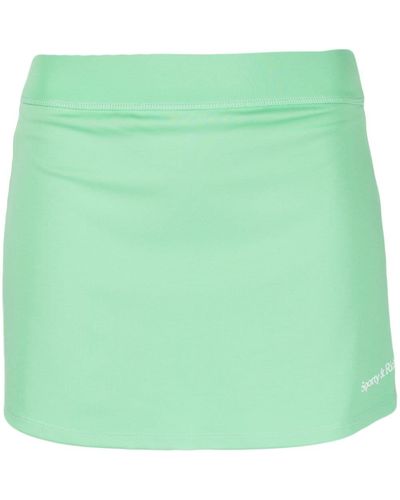 Sporty & Rich Minifalda con logo estampado - Verde