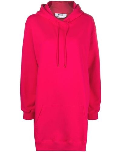 MSGM Hooded Sweater Dress - Pink
