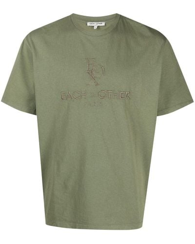 Each x Other Logo-embroidered Cotton T-shirt - Green