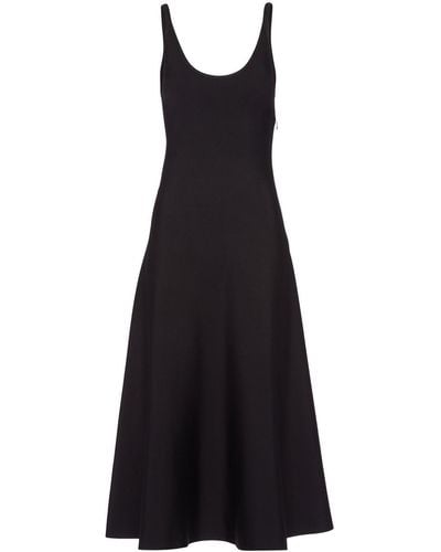 Prada Flared Midi-jurk - Zwart