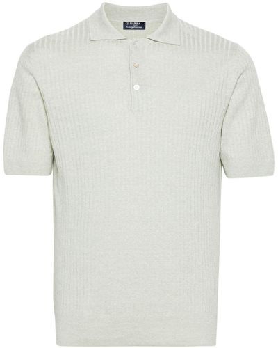 Barba Napoli Ribbed Linen-blend Polo Shirt - White