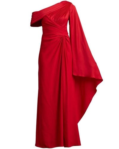 Tadashi Shoji Fully-draped One-shoulder Gown - Red