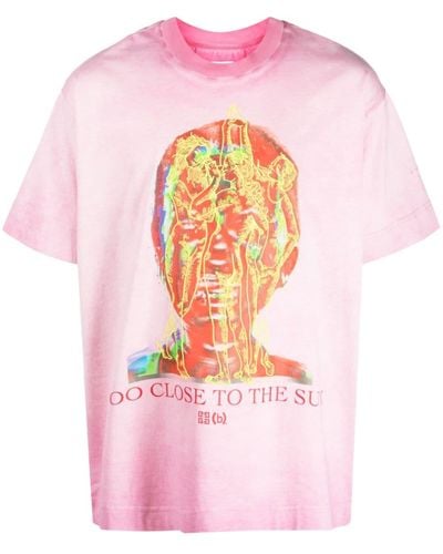 Givenchy Graphic-print Faded T-shirt - Pink