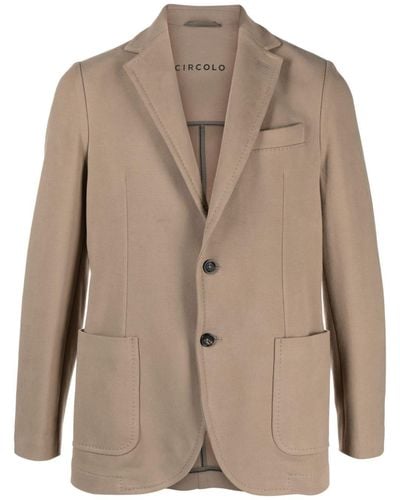 Circolo 1901 Single-breasted Cotton-blend Jersey Blazer - Brown