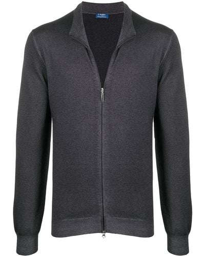 Barba Napoli Virgin Wool Zip-front Sweatshirt - Gray