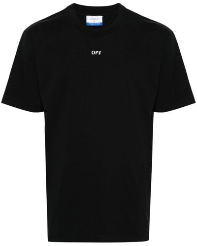 Off-White c/o Virgil Abloh Crew Neck T -Shirt mit Ausdruck - Schwarz