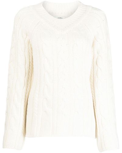 Goen.J Cable-knit Wool-blend Jumper - White