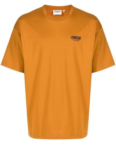 Chocoolate T-shirt en coton à logo imprimé - Orange