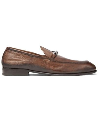 Jimmy Choo Marti Reverse Leather Loafers - Brown