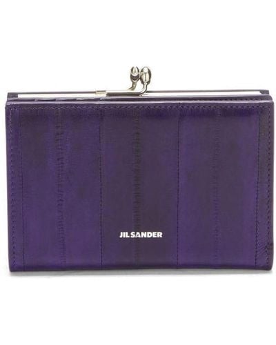 Jil Sander Goji Leather Purse - Purple