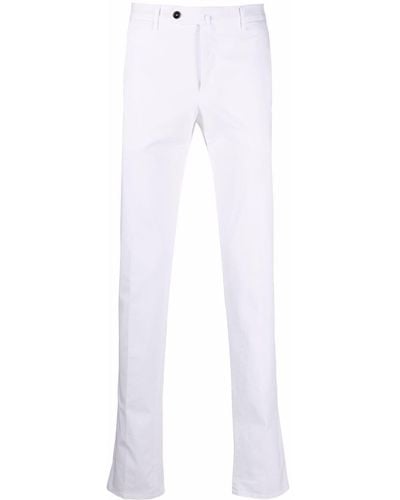 PT Torino Pantalones chino slim de talle medio - Blanco