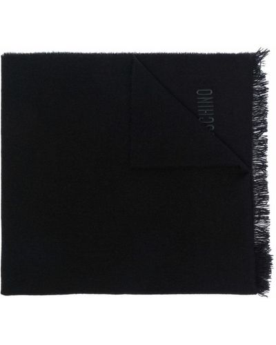 Moschino Pashmina con logo bordado - Negro