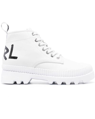 Karl Lagerfeld Trekka Ii Hiker Ankle Boots - White