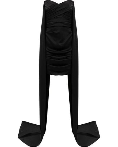 Alex Perry Draped-detail Strapless Dress - Black