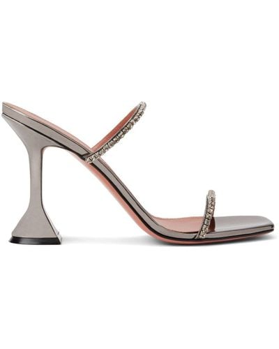 AMINA MUADDI Gilda Crystal-embellished Sandals - Gray