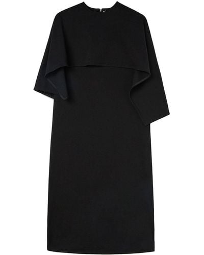 Jil Sander ケープスタイル ドレス - ブラック