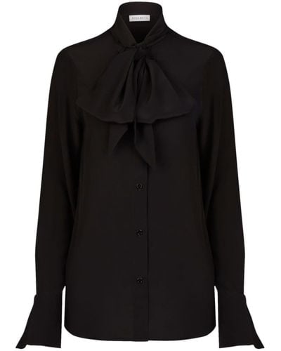 Nina Ricci Pussy-bow Silk Shirt - Black