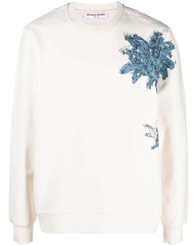 Orlebar Brown Stevenson Palm Tree Print Sweatshirt - Blue