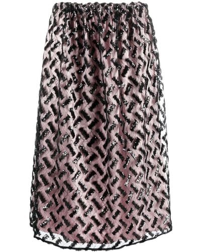 Emporio Armani Sequinned A-line Skirt - Multicolour