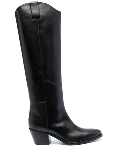 P.A.R.O.S.H. 65mm Knee-high Leather Boots - Black