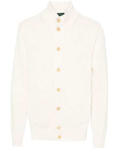 Zanone High-neck Cotton Cardigan - White