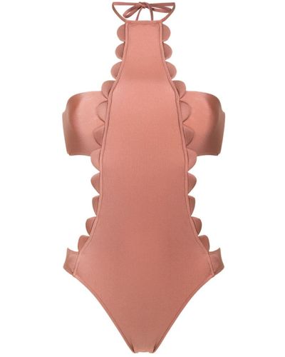 Adriana Degreas Cut-out Detailing Halterneck Swimsuit - Pink