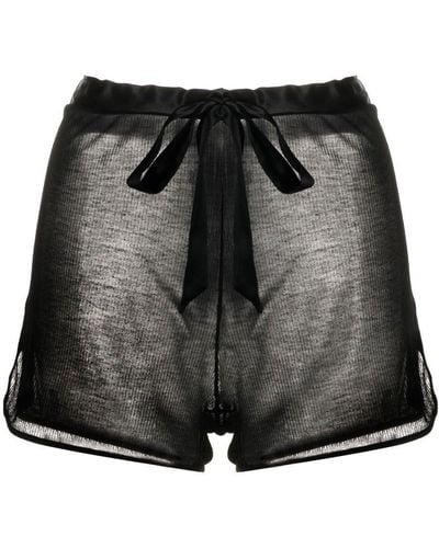 Kiki de Montparnasse Intime Fine-ribbed Shorts - Black