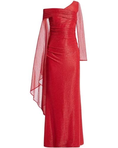 Talbot Runhof Robe longue métallisée à design asymétrique - Rouge