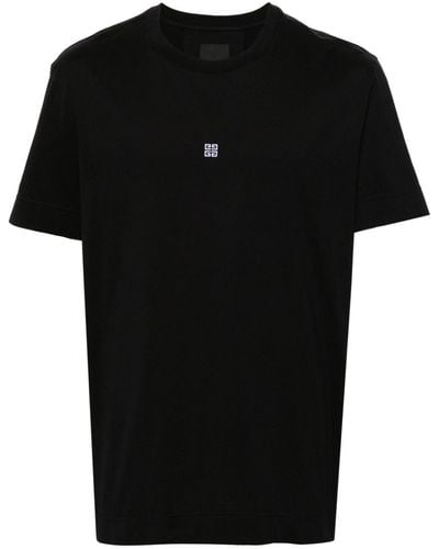 Givenchy 4G-Embroidered Cotton T-Shirt - Black