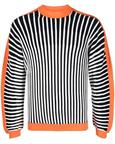 Henrik Vibskov Stripe-print Crew-neck Sweater - Black