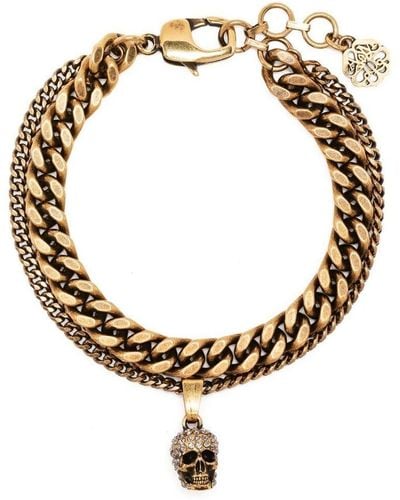 Alexander McQueen Bracelet à double chaines - Métallisé