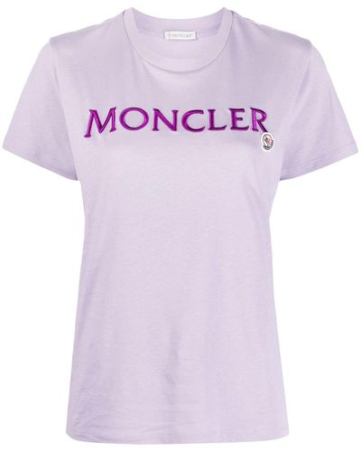 Moncler T-shirt Met Geborduurd Logo - Paars