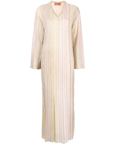 Missoni Striped Sequinned Shift Dress - Natural