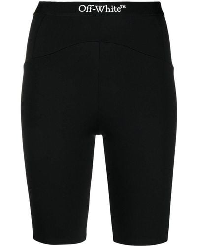 Off-White c/o Virgil Abloh Logo-waistband Biker Shorts - Black