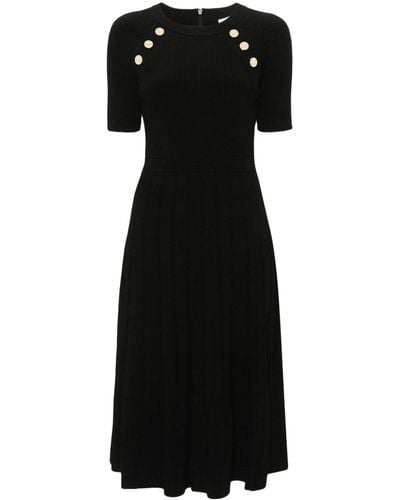 MICHAEL Michael Kors Ribbed Midi Dress - Black