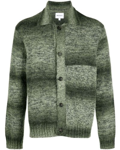Norse Projects Erick Cardigan mit Space-Dye-Muster - Grün