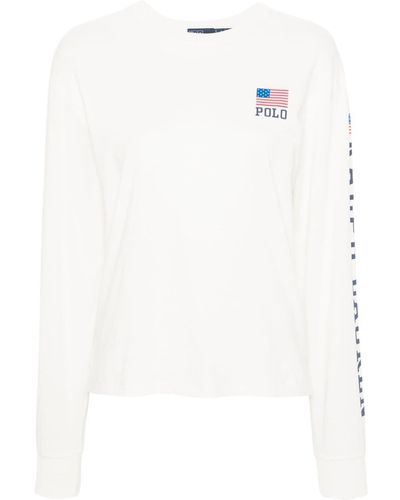 Polo Ralph Lauren Katoenen T-shirt Met Logoprint - Wit