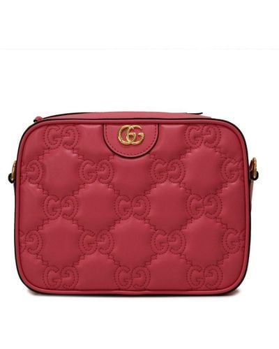 Gucci GG Matelassé Shoulder Bag - Red