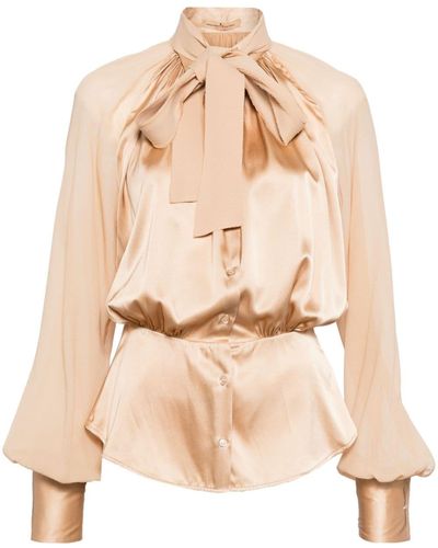 Ermanno Scervino Puff-sleeves Buttoned Shirt - Natural