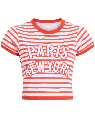 Cinq À Sept T-shirt en coton Becka à rayures - Rose