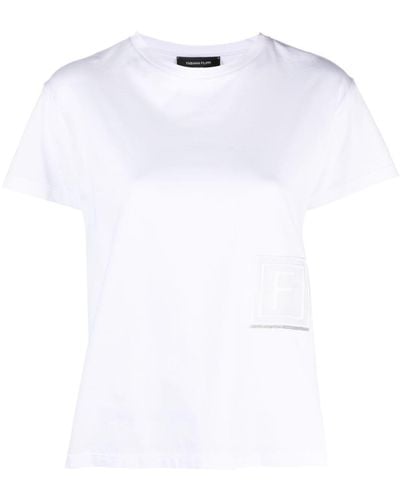 Fabiana Filippi T-Shirt mit Logo-Patch - Weiß