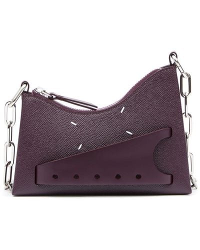 Maison Margiela Mini Snatched Leather Bag - Purple