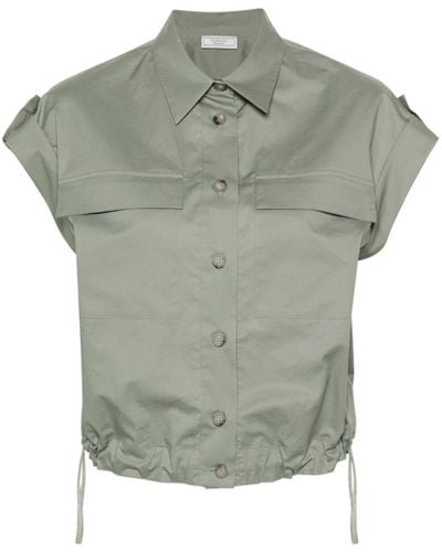 Peserico Drawstring Sleeveless Shirt - Green
