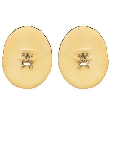 Patou Large Face Clip-on Earrings - Natural