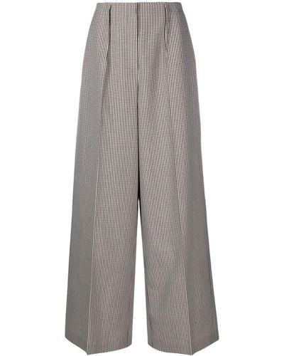 Fendi Gingham Wide-leg Trousers - Grey