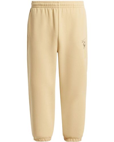 Lacoste Graphic-print Cotton Track Trousers - Natural