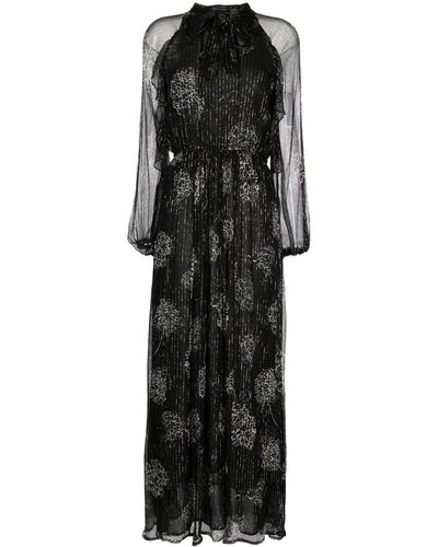 We Are Kindred Cerelia Tie-neck Silk Gown - Black