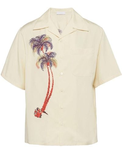 Prada Tropical-print Silk Shirt - White