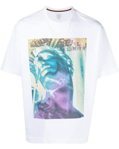 Paul Smith Katoenen T-shirt Met Fotoprint - Blauw