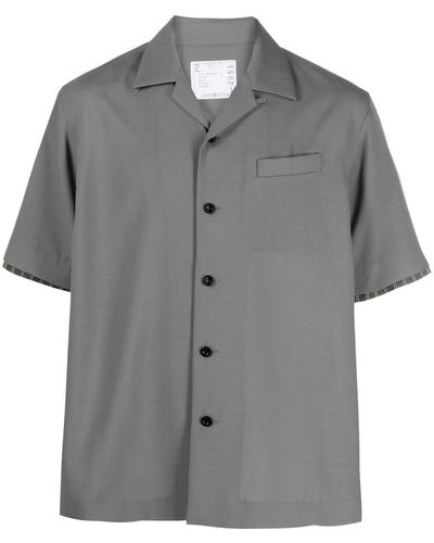 Sacai Suiting Short-sleeve Shirt - Grey